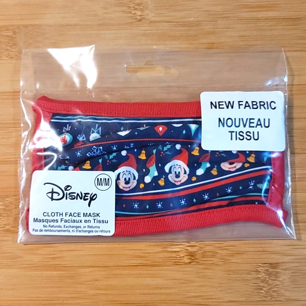 Disney Fabric Face Mask, Christmas, Mickey Mouse
